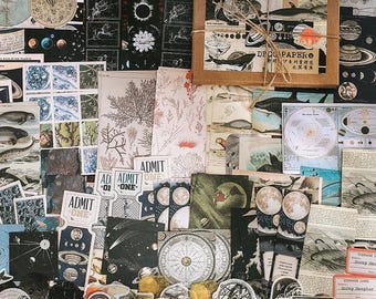 200 pcs Cosmic Dreams Ephemera Kit | Astrology, Galaxy & Constellation Papers for Junk Journaling, Scrapbooking, Pen Pal, Mixed Media
