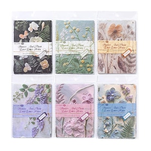 23pcs Botanical Paper Pack – 3 Embossed + 20 Background Papers | Flower Plant Series Retro Material Paper for Junk Journal Scrapbook Collage image 19