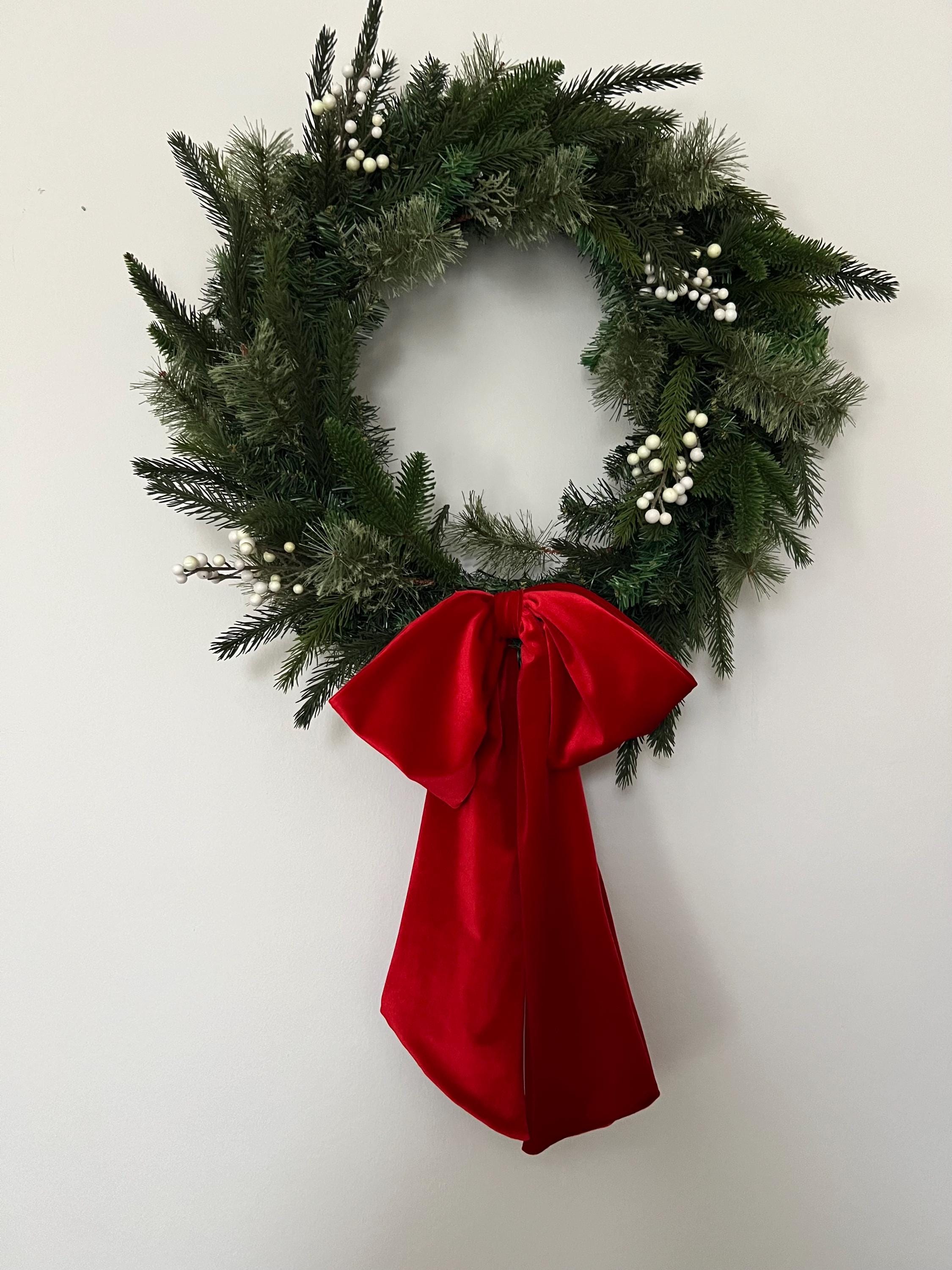 Christmas Red Velvet Wreath Bow - Etsy