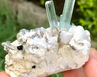 Sky Blue Aquamarine On Feldspar From Shigar Mine Skardu Pakistan