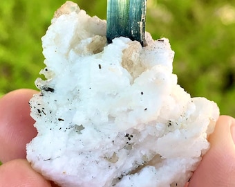 Leaf Green Tourmaline on Feldspar From Skardu Pakistan. 155 CT