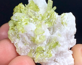 Leaf Green Tourmaline on Feldspar From Skardu Pakistan. 155 CT