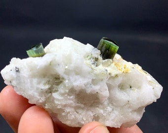Leaf Green Tourmaline on Feldspar From Skardu Pakistan. 155 CT