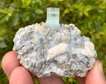 Sky Blue Aquamarine On Feldspar From Shigar Mine Skardu Pakistan