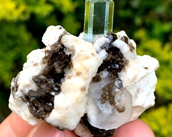 Sky Blue Aquamarine With Fluorite & Muscovite From Pakistan, 135 CT