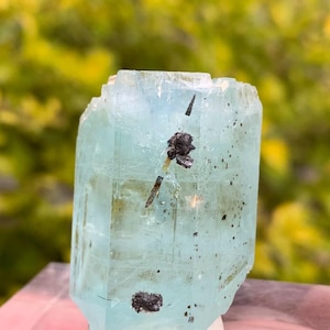Natural Sky Blue Colour Aquamarine Crystal from Shigar Mine Skardu Pakistan ,Aquamarine Mineral. 77 CT