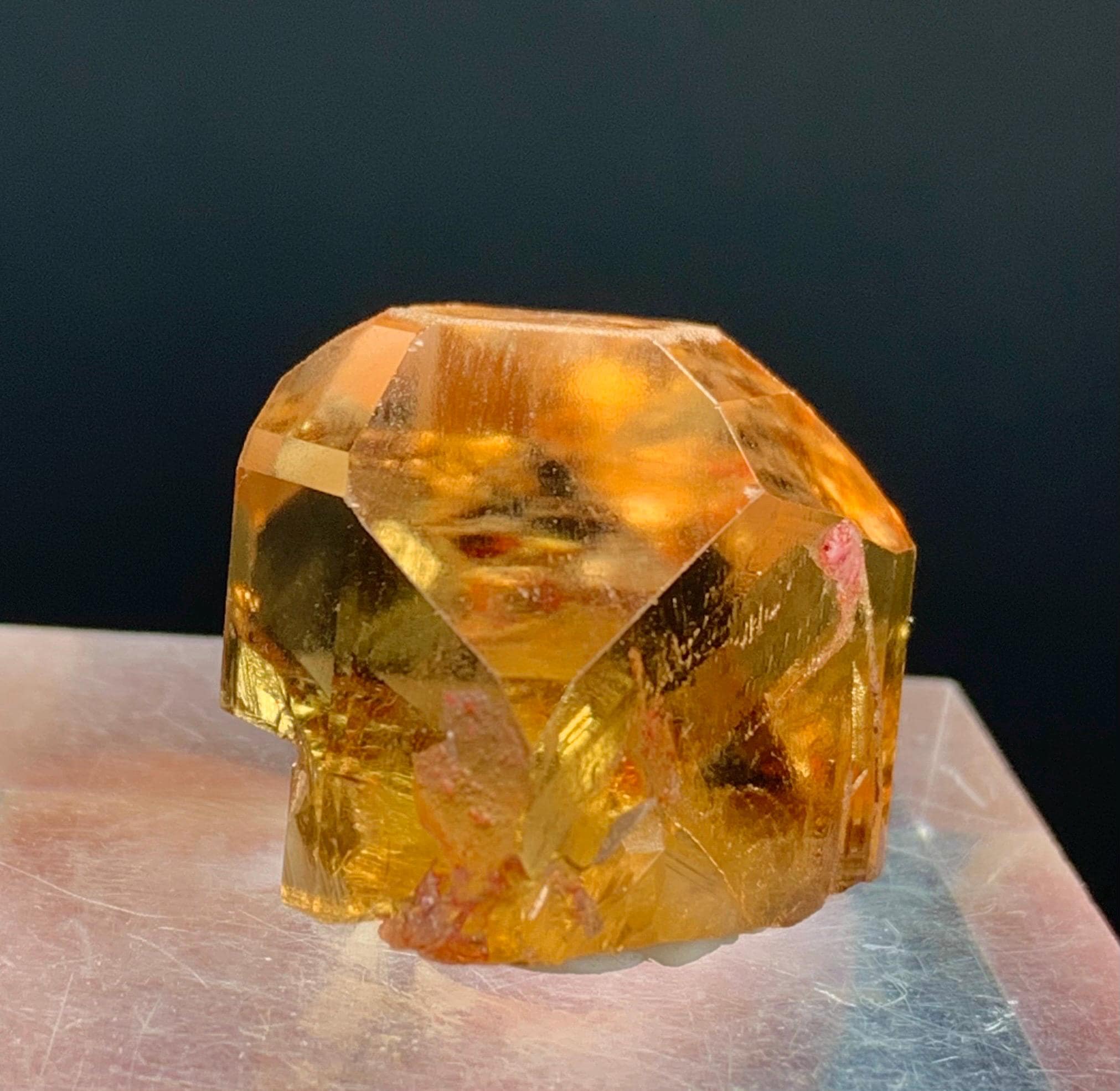 Golden Colour Terminated Topaz Crystal From Skardu Mine Pakistan