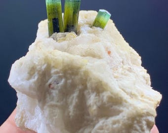 Leaf Green Tourmaline on Feldspar From Skardu Pakistan. 155 CT