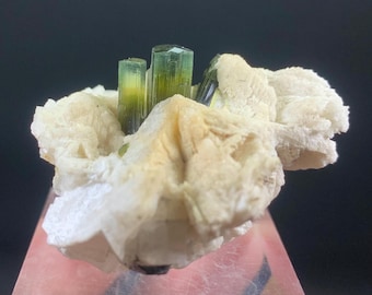 Leaf Green Tourmaline on Feldspar From Skardu Pakistan. 155 CT
