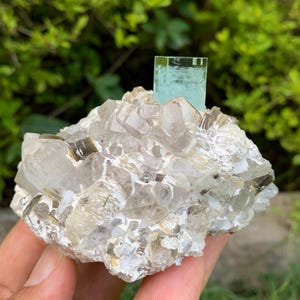 Sky Blue Aquamarine With Quartz & Muscovite From Shigar Mine Skardu Pakistan/ Natural Mineral. 330 Gram