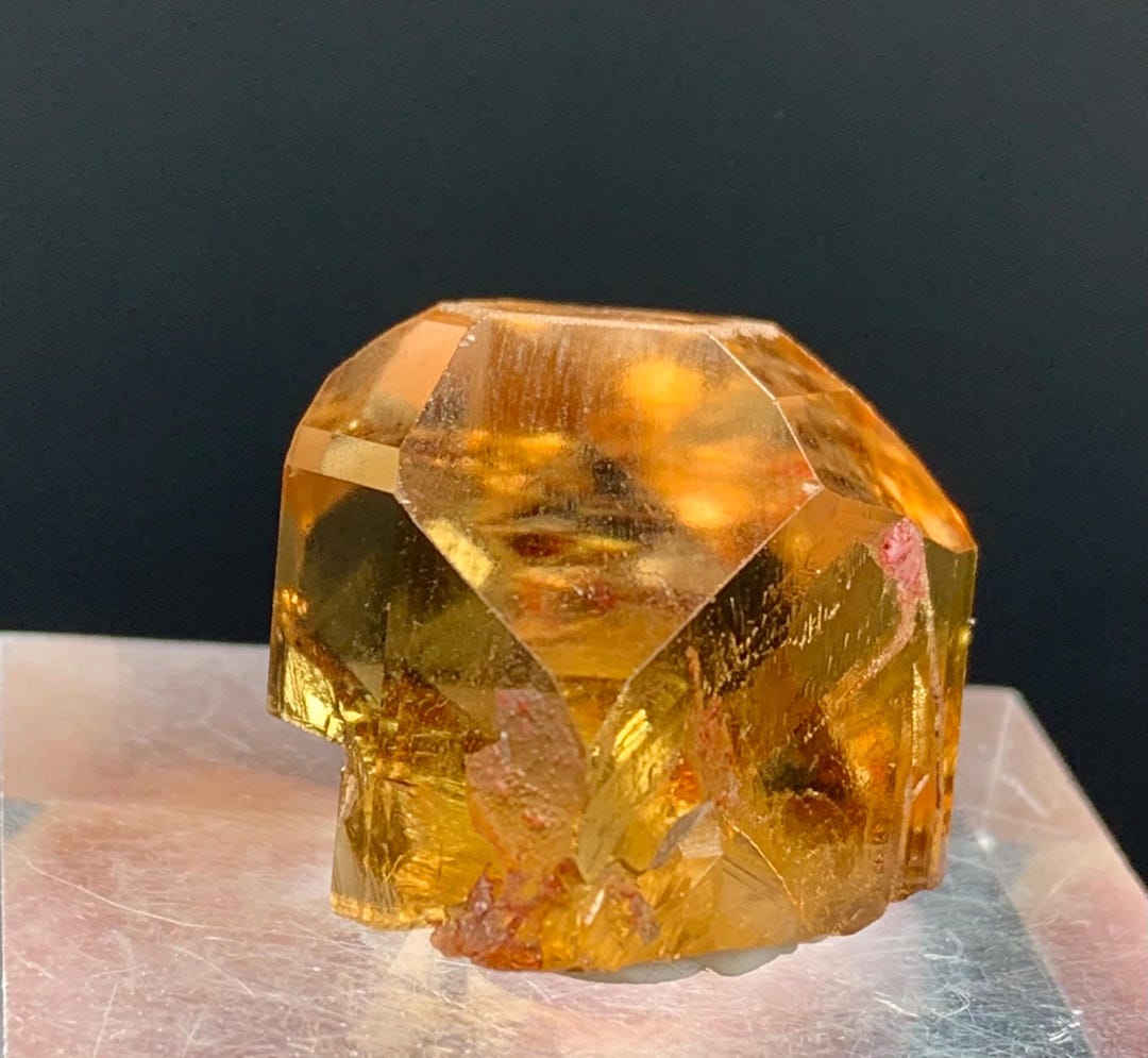 Golden Colour Terminated Topaz Crystal From Skardu Mine Pakistan