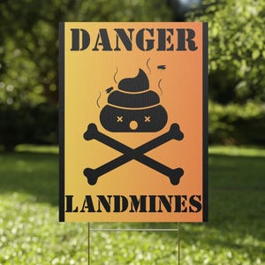 Dog Poop Warning Plastic Yard Sign 18x24, Caution Dog Waste Sign, Outdoor Pet Yard Decor, Beware of Dog Waste Sign, Dog Poop Sign for Yard,