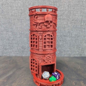 Pirate Dice Tower Display Piece Gaming Accessory Storage Solution Board Game Master Gift Dungeon Master Dice Roller Mechanical Design Castle