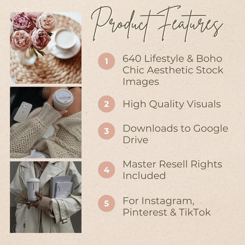 Bundel met 640+ neutrale lifestyle-foto's | Anonieme esthetiek Stockafbeeldingen | Instagram Reels Vault PLR MRR | Sociale media-foto's afbeelding 4