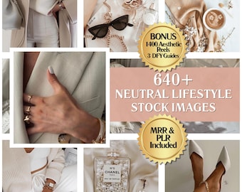 640+ Neutral Lifestyle Stock Photos Bundle | Faceless Aesthetic Stock Images | Instagram Reels Vault PLR MRR | Social Media Photos