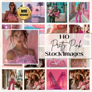 140 Aesthetic Pink Stock Photos | Instagram Faceless Digital Marketing | DFY MRR  & PLR Bundle | Luxury Pink Aesthetic Stock Photos