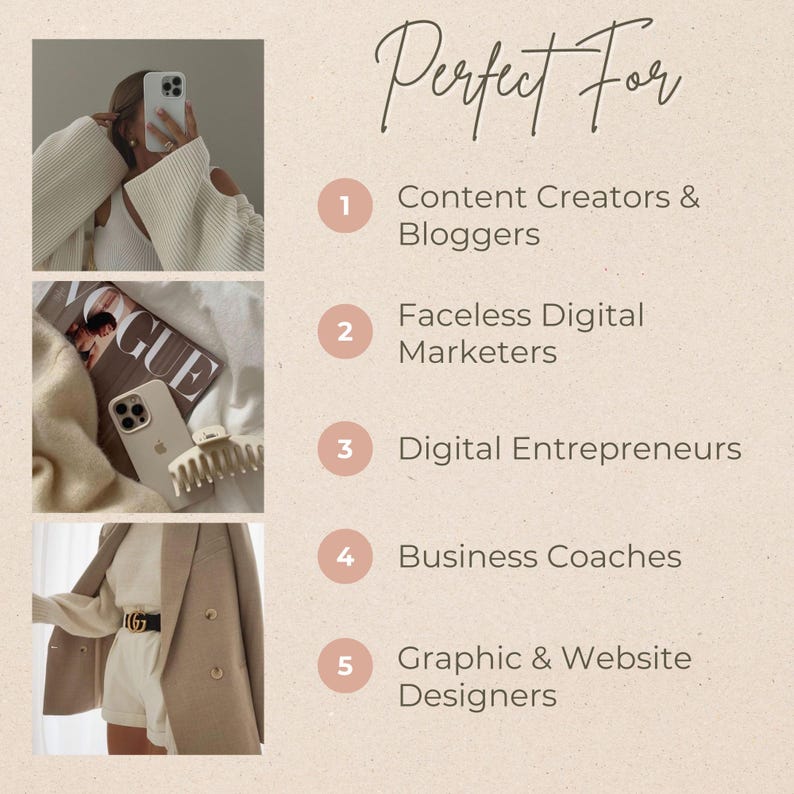 Bundel met 640+ neutrale lifestyle-foto's | Anonieme esthetiek Stockafbeeldingen | Instagram Reels Vault PLR MRR | Sociale media-foto's afbeelding 5