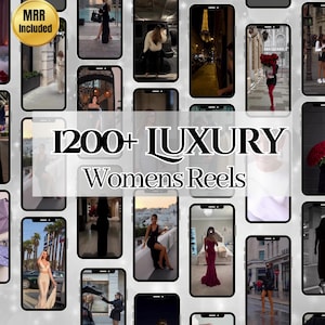 1200+ Luxury Rich Woman Reels for Instagram, Faceless Digital Marketing Videos, Master Resell Rights, MRR/PLR, Canva