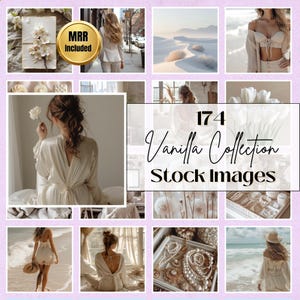 174 White/Cream Stock Images Instagram Faceless Digital Marketing Content DFY MRR & PLR Luxury Aesthetic Neutral Stock Photos