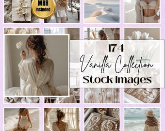 174 imágenes de stock en blanco/crema, Instagram, contenido de marketing digital sin rostro, DFY, MRR y PLR, fotos de stock neutrales, estéticas y de lujo.