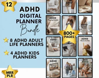 ADHD Planner Bundle: 800+ Pages for Adults & Kids (MRR/PLR)