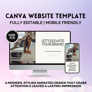 Canva Website Template: Mobile-Friendly Portfolio, MRR PLR