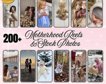200+ Motherhood Stock Photos & Reels: Instagram Content (DFY Canva Template)