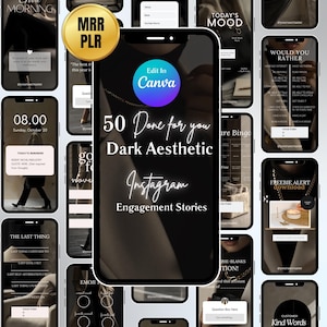 50 DFY Instagram Story Templates,  Faceless Digital Marketing, Small Business Marketing Templates | PLR & MRR Digital Products | Edit Canva