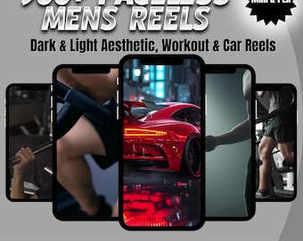 900+ Faceless Men's Reels, Faceless Dark Aesthetic, Dark Aesthetic Faceless Video For Men, Workout & Car Themes, MRR and PLR Included