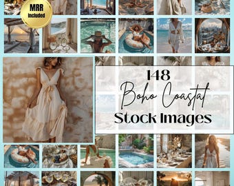 Kust Boho Summer Vibes Stockfoto's | Esthetische strandafbeeldingen | Socialmedia-inhoud met MRR en PLR