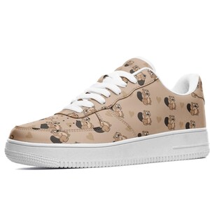 Cute Beaver Pattern Sneakers - Beige Animal Print Shoes - Unique Gift for Nature Lovers Beaver Sneakers for Men Women beer air force 1