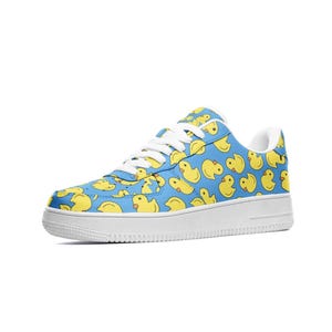 Custom Rubber Duck Sneakers - custom air force 1 af1 - Cute Aesthetic Duck Shoes - Funny Cartoon Sneaker Gift - Unique Kawaii Streetwear