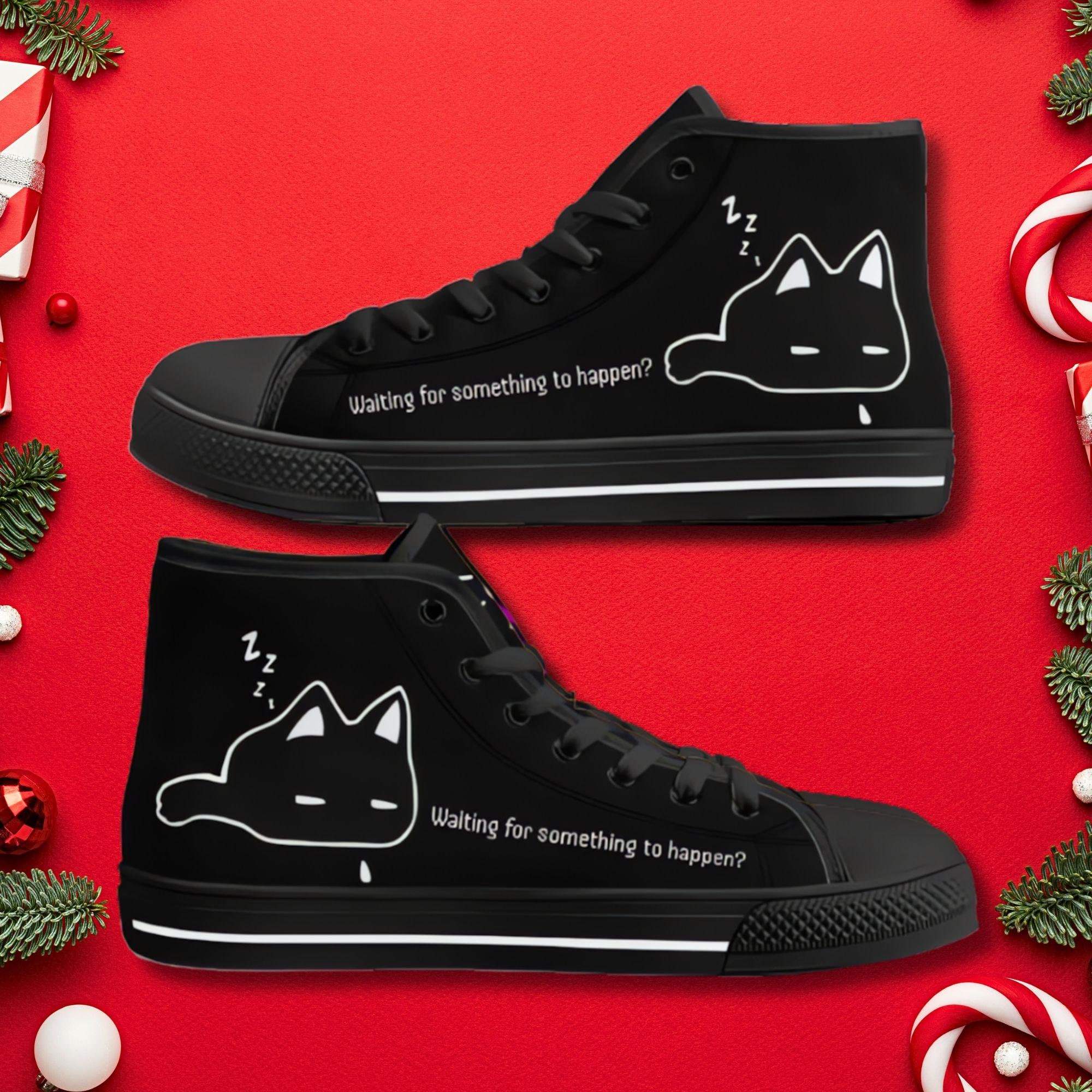 Omori cat custom canvas high top shoes omori gift merch gift for her gift gift for him christmas gift omori womens mens kids converse shoes