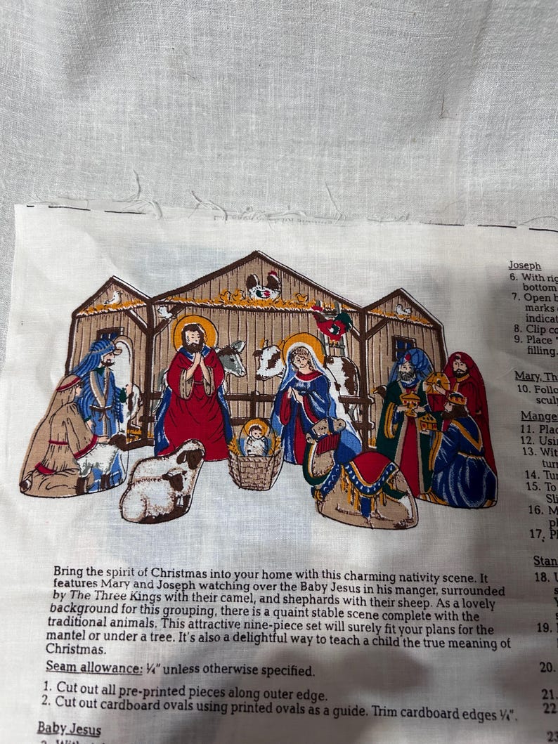 Scene Cutter Clacking Cranston VIP Nativity Scene Cut Sew Fabric Panel Uncut Christmas Manger ...