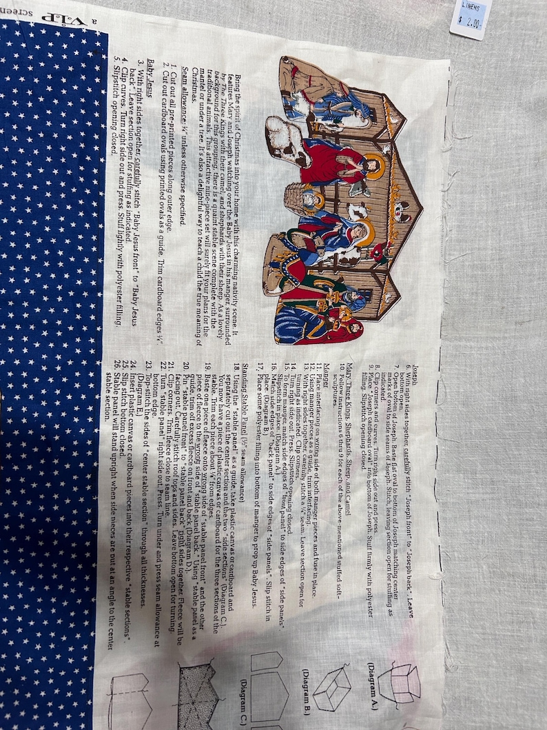 Scene Cutter Clacking Cranston VIP Nativity Scene Cut Sew Fabric Panel Uncut Christmas Manger ...
