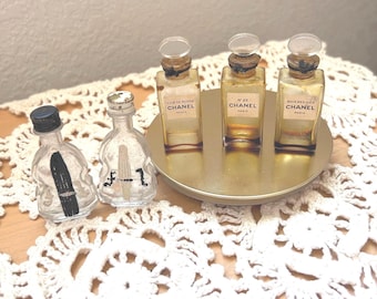 Chanel Mini Perfume Bottles Vintage Set – Miniature Fragrance Collectibles, Vanity Display Decor
