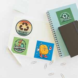 Eco-Friendly Sticker Sheets for Recycling Enthusiasts.