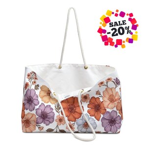 Amazing Floral Design WEEKENDER TOTE BAG With Rope Handles.