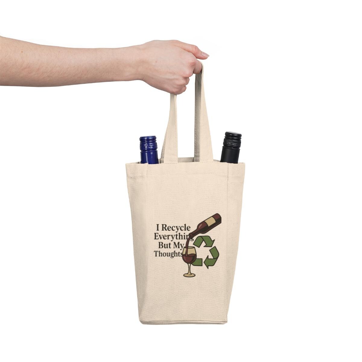 Personalized Canvas Double Wine Tote Bag: Reusable Gift for Wine