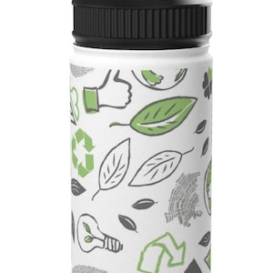 CUSTOMIZED Stainless Steel RECYCLE PRINT Water Bottle.