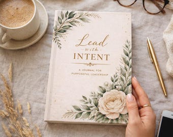 Diario de tapa dura "Lidera con intención" / Cuaderno de liderazgo floral