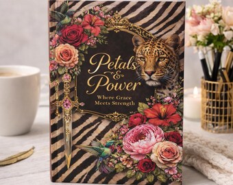 Diario de tapa dura Petals & Power / Diseño floral de leopardo y estampado de cebra