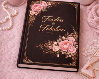 Cuaderno de tapa dura Fearless & Fab / Cuaderno vintage mate con estampado floral