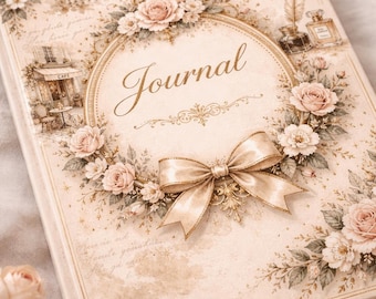Cuaderno vintage de París con estampado floral (tapa dura)