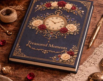 Diario floral con diseño de reloj de bolsillo / Cuaderno de tapa dura