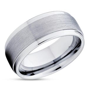 Cobalt Wedding Band,Silver Cobalt Ring,Engagement,Anniversary,Unique Style Ring,Comfort Fit,Stepped Edges,Man&#39;s Wedding Band,Woman&#39;s Ring