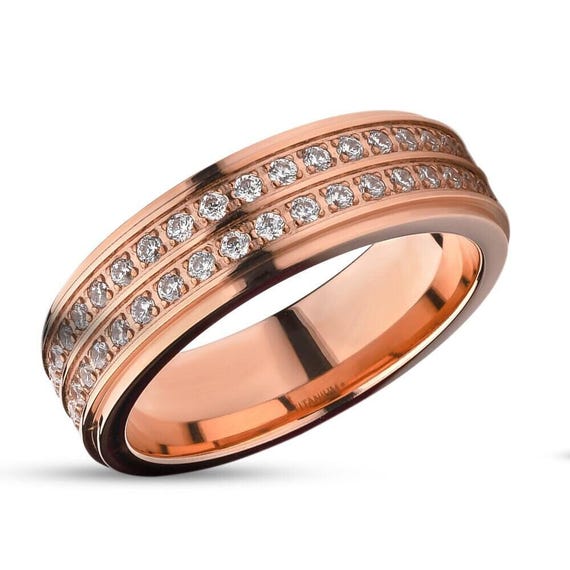 thumbnail image 2 of Elma Jewellery 6mm Ladies Full Eternity Ring – CZ Stones, Titanium Band, Engagement/Wedding 2 of 6
