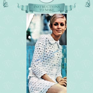 Patrón de traje de crochet de los años 60: minifalda y chaqueta modernas (descarga en PDF)