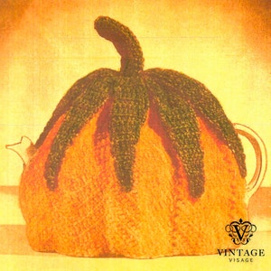 INSTANT DOWNLOAD-Vintage crochet pattern for pumpkin tea cosy cozy-pdf email delivery