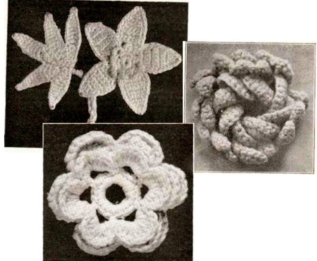 How to Make 50 Vintage Crochet Flowers Patterns Pansies Etsy